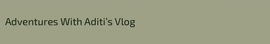 Adventures With Aditi’s Vlog
